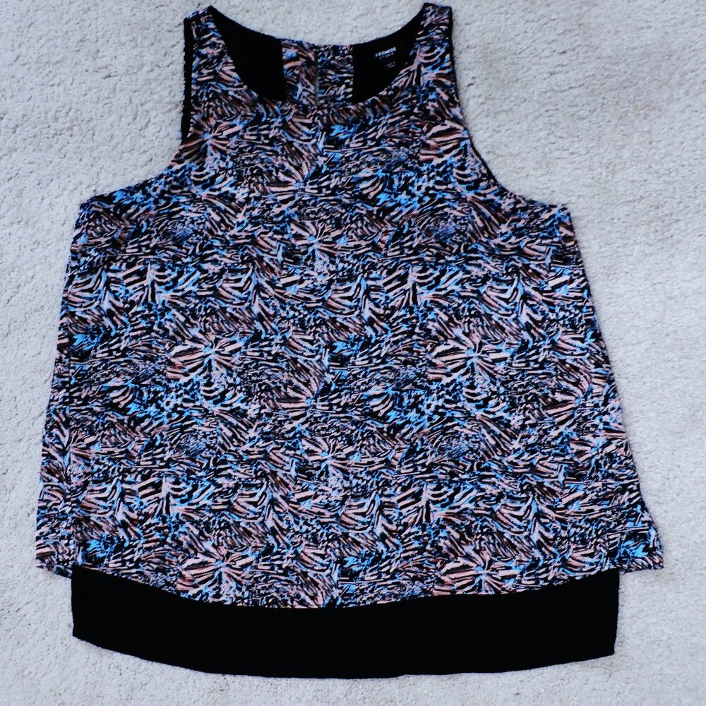 PREMISE STUDIO Women's Large Top Sleeveless Blouse 2 Layers